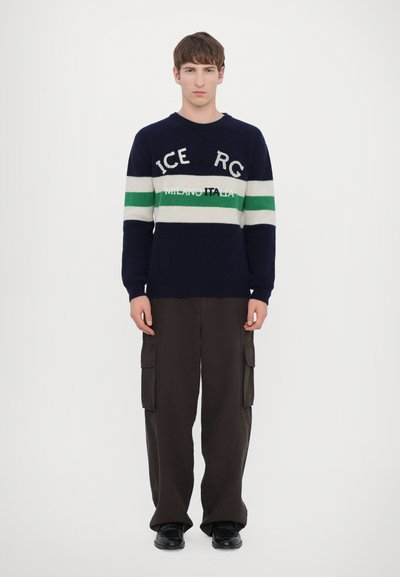 Iceberg MAGLIA GIROCOLLO - Svetrík - white/dark blue