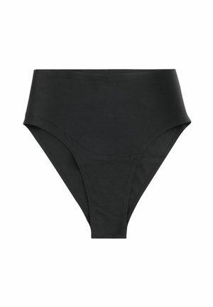 Crne gaćice za kupaći kostim visokog struka izrađene od glatkog materijala, s elegantnim dizajnom i minimalnim šavovima za usklađen izgled.