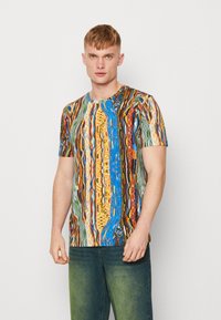 Carlo Colucci UNISEX - Marškinėliai su spaudiniu - petrol/yellow/green/offwhite