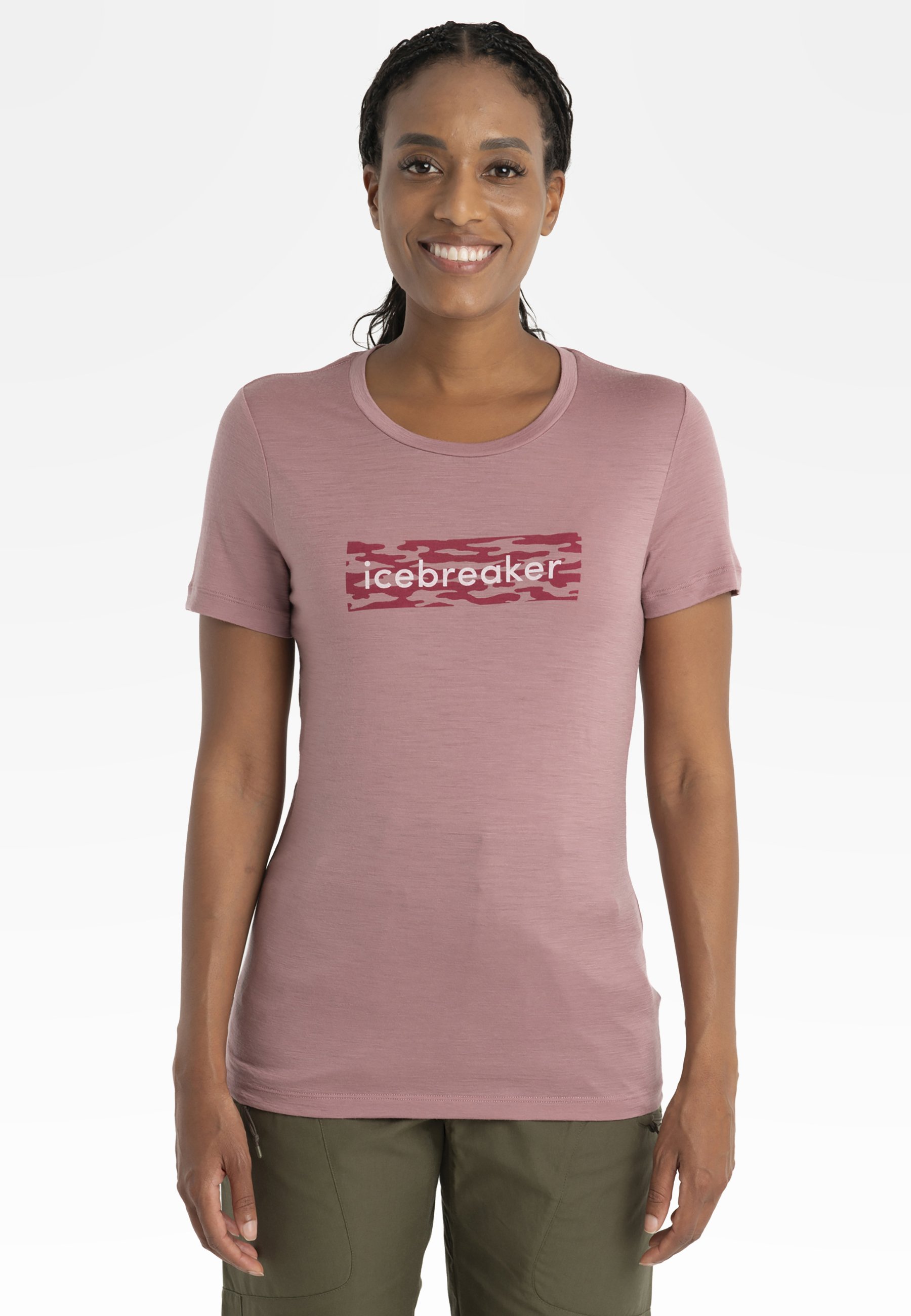 Icebreaker MERINO SIREN - T-Shirt print - MEDIUM PINK/pink meliert 