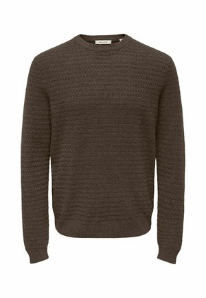 Only & Sons, ONSLOUI LS STRUCTURE CREW REG NOOS - Trui - coffee bean