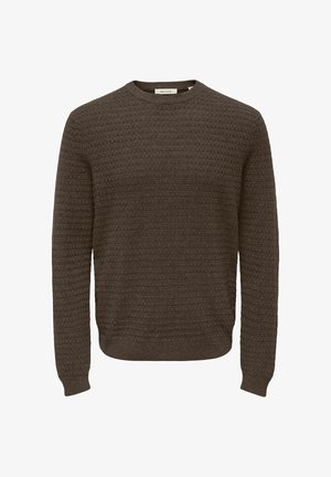 Only & Sons, ONSLOUI LS STRUCTURE CREW REG NOOS - Trui - coffee bean