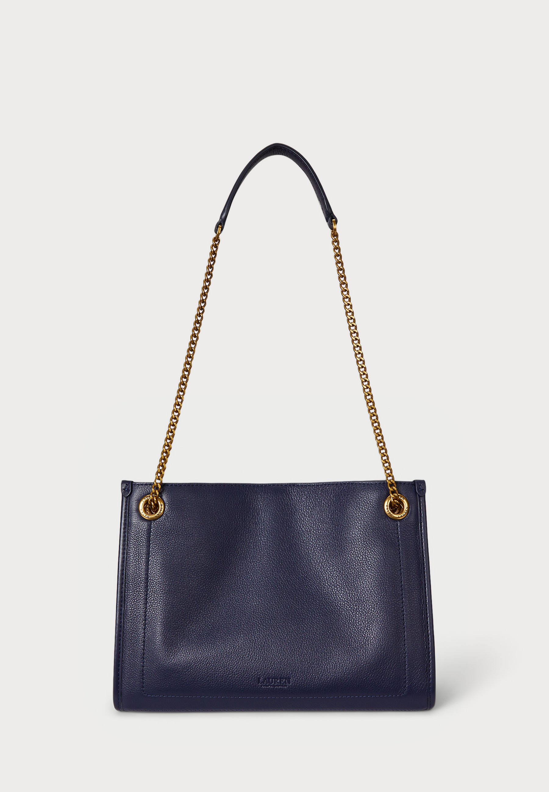 Lauren Ralph Lauren PEBBLED LEATHER MEDIUM BRADLEY TOTE BAG