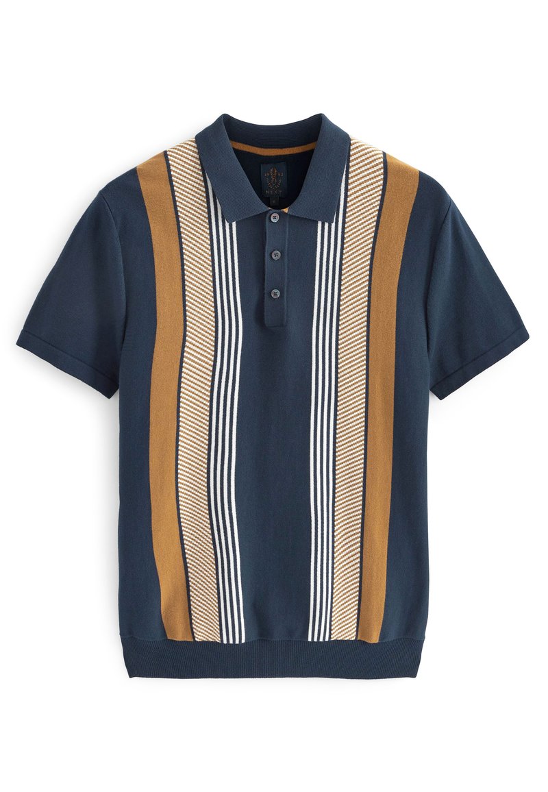 brown striped polo