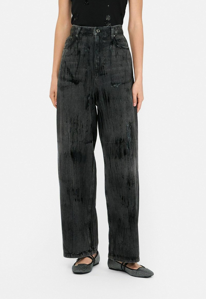LIU JO MIT BESCHICHTUNG - Wide leg - black