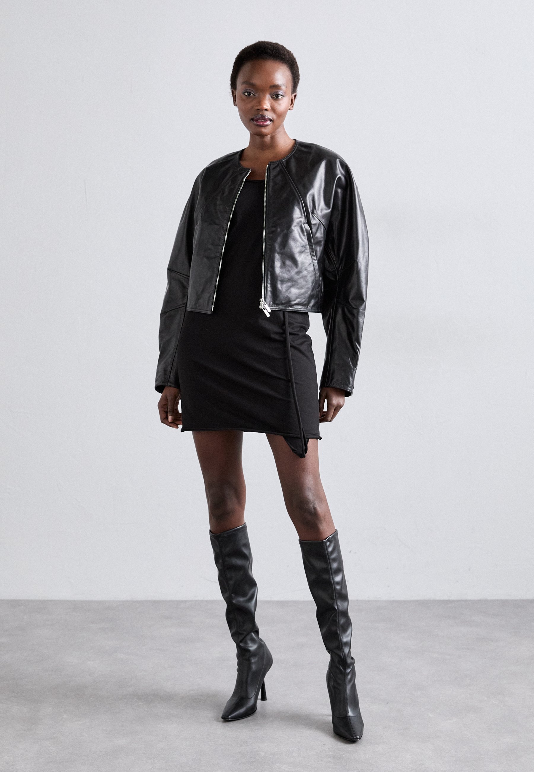 Helmut Lang ARTICULATED - Leather jacket - black - Zalando.co.uk