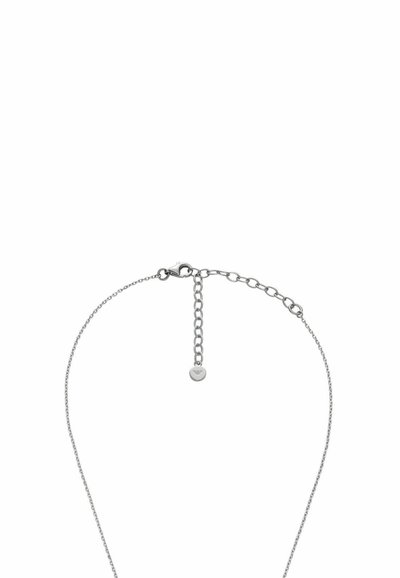 Silverfärgad kedjehalsband med ett fint länkdesign, utrustad med lås och en justerbar förlängningskedja. Enkel och stilren utseende.
