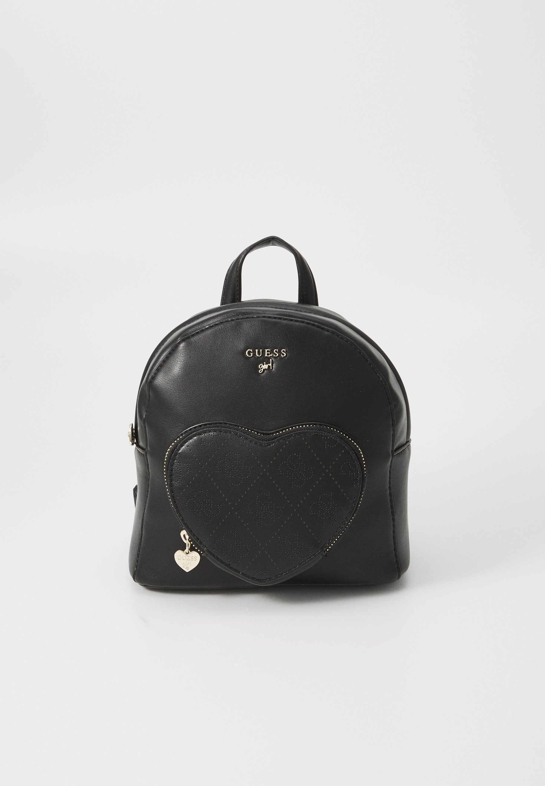 GUESS Black Quilted Heart Backpack Guess Girls Heart Crossbody Bag in Black (16cm) | Childsplay  main image 2