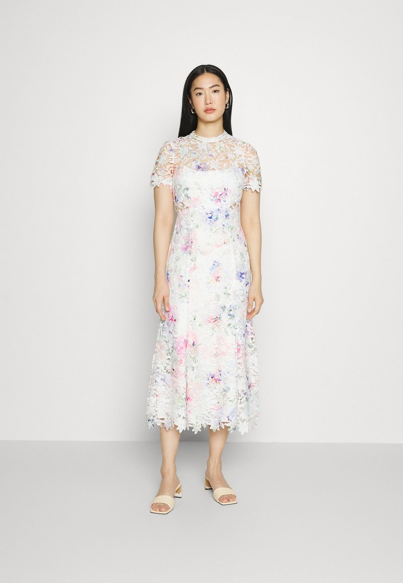 ML Monique Lhuillier JASMINE MIDI DRESS - Cocktailkjole - watercolor ...