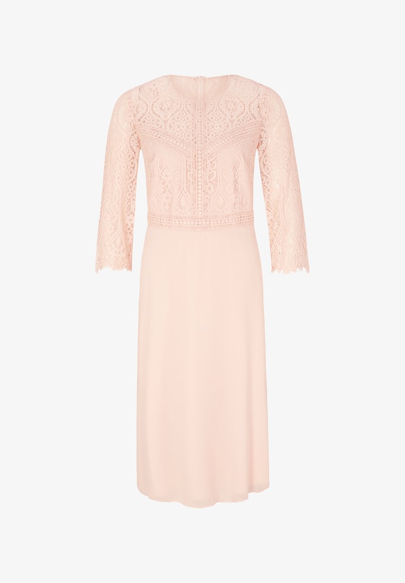 Comma Kleid Aus Chiffon Uns Spitze Cocktailkleid Festliches Kleid Powder Rose Sand Zalando De