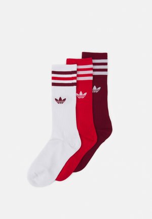 CREW SOCKS 3 PAIRS - Sokker - white/collegiate burgundy/scarlet