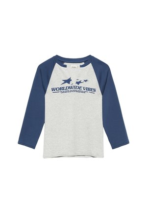 PULL&BEAR, REGULAR FIT RAGLAN SLEEVE GRAPHIC - T-SHIRT - T-shirt à manches longues - blue-grey