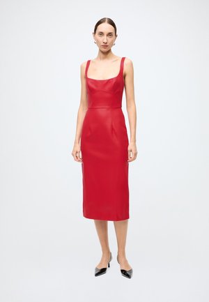 KASSY VEGAN LEATHER DRESS - Cocktailjurk - famous red