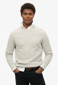 Superdry & Co TEXTURED CREW - Trui - light grey heather