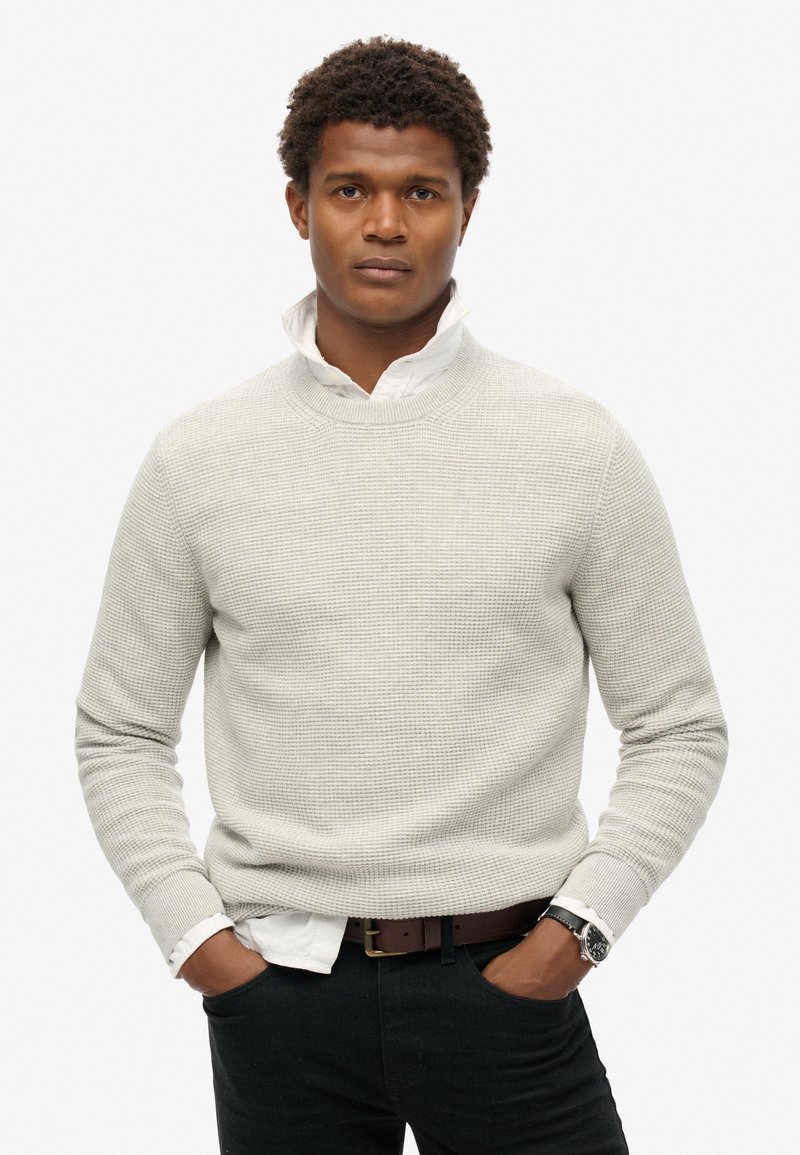 Superdry & Co TEXTURED CREW - Trui - light grey heather