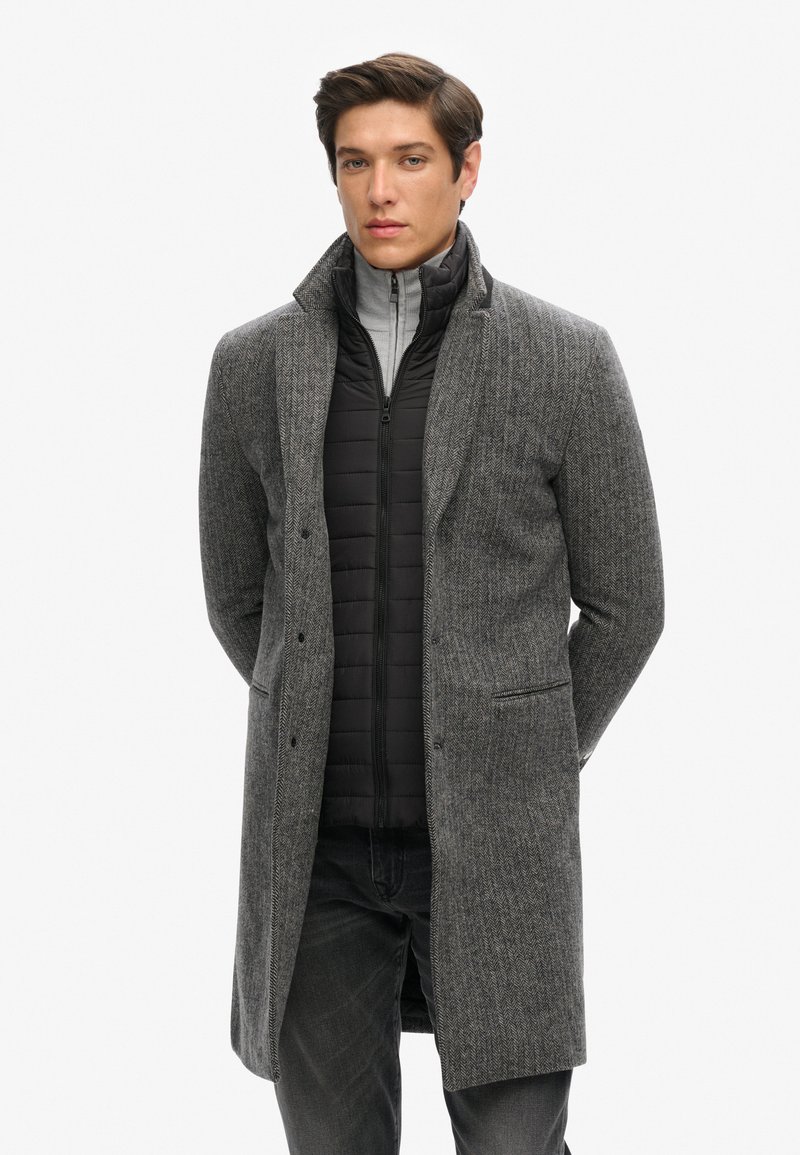 Superdry Manteau classique - grey herringbone/gris fonc?� - ZALANDO.FR