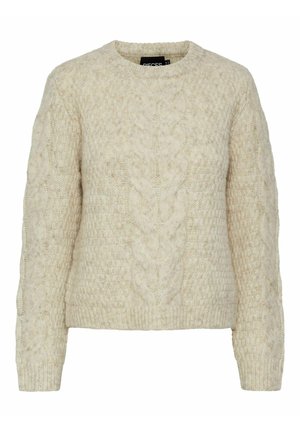 Pieces PCNINA LS O-NECK NOOS BC - Svetrík - birch
