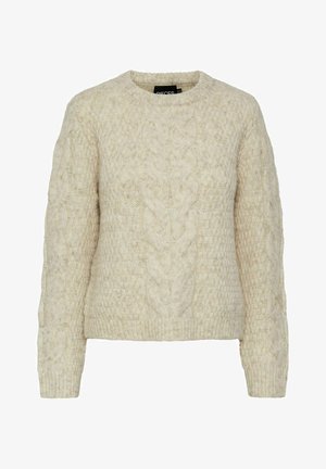 Pieces PCNINA LS O-NECK BC - Pulover - birch