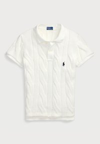 CABLE KNIT COTTON POLO SHIRT - Poloskjorter - white