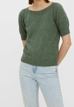 Strickpullover - mottled green