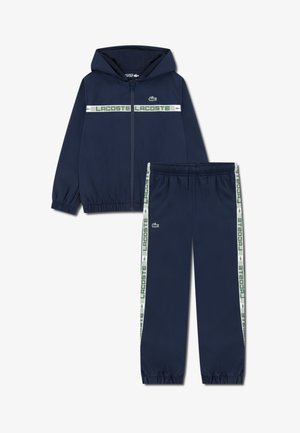 Lacoste GRID TAPED HOODED SET - Fato de treino - marine