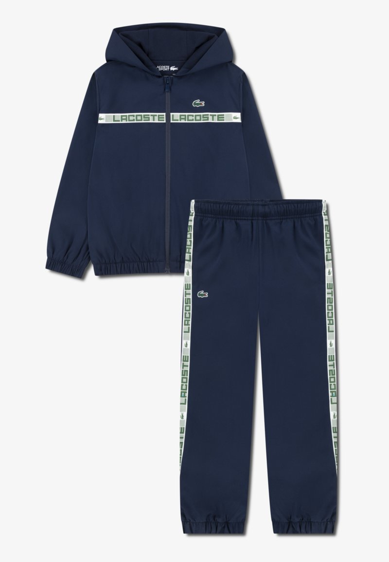 Lacoste GRID TAPED HOODED SET - Treniņtērps - marine