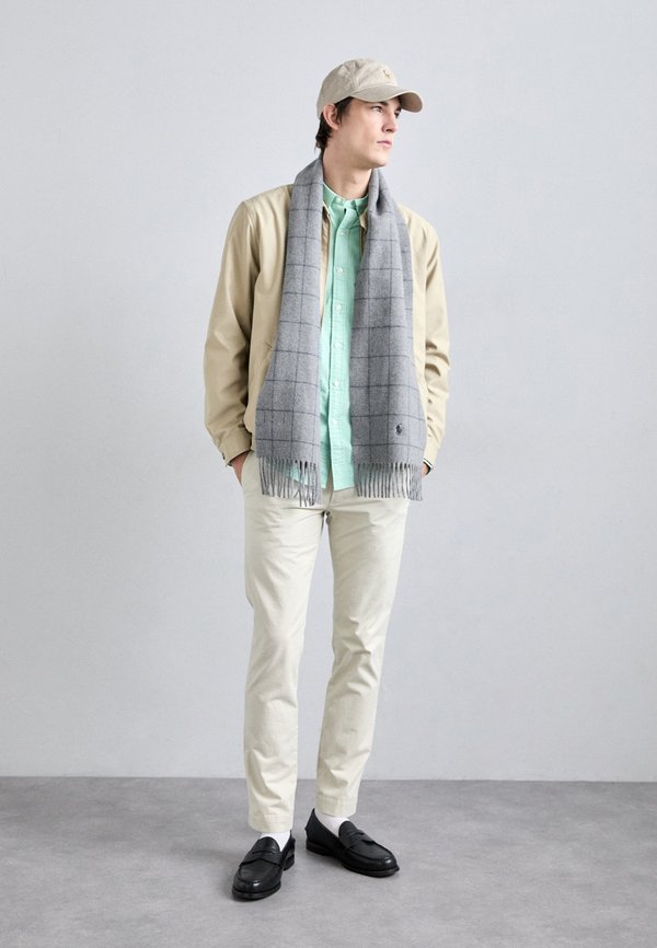 WINDOWPANE PLAID WOOL BLEND SCARF UNISEX - Scarf3