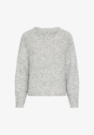 camel active, STRICKPULLOVER MIT WEITEN ÄRMELN - Trui - light grey melange