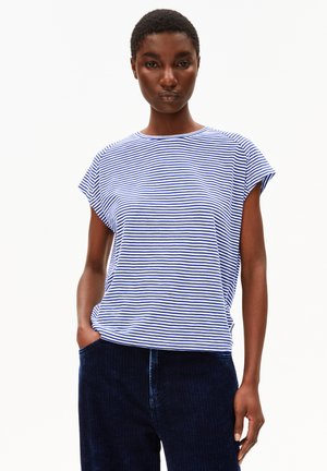 OFELIAA LOVELY STRIPES - T-Shirt print - oatmilk/blue noon