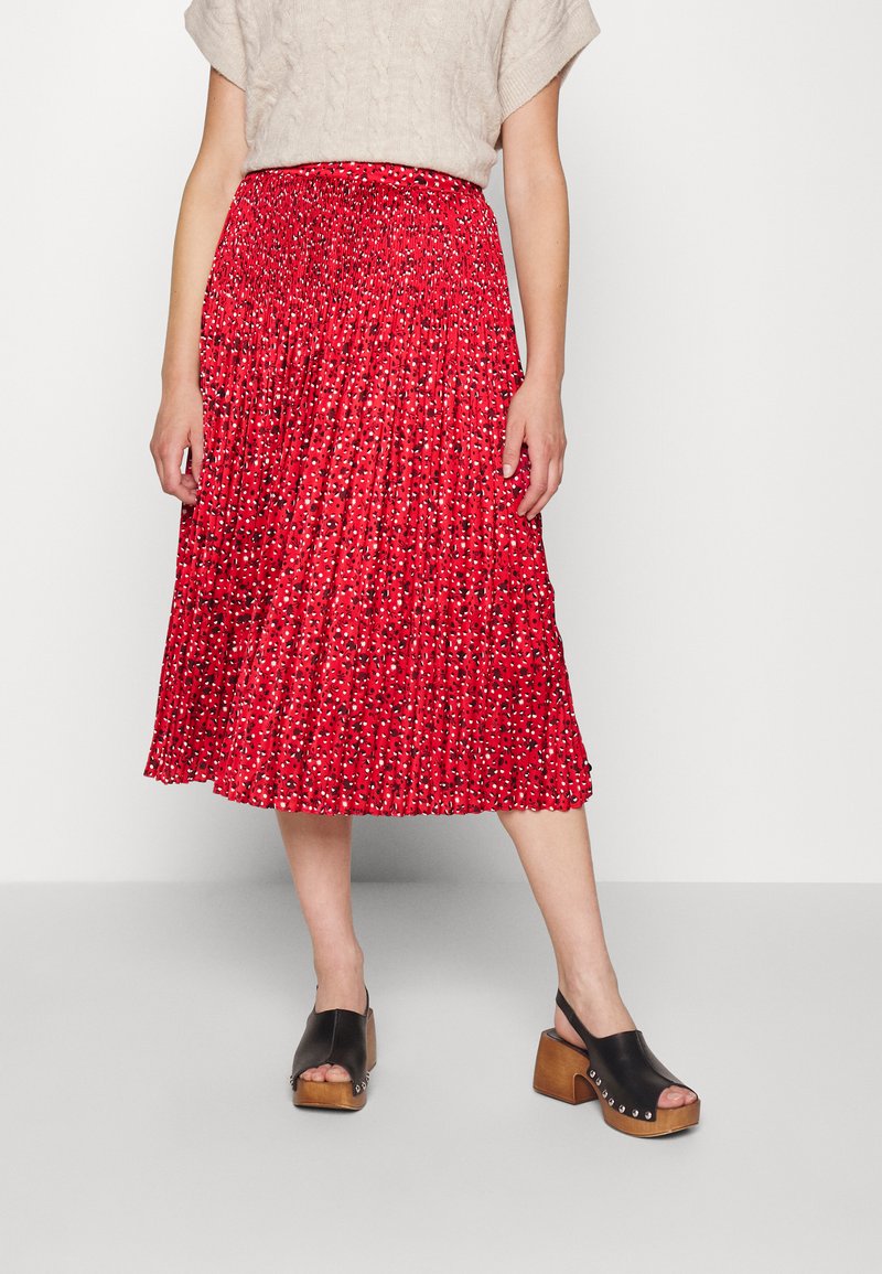 Scotch & Soda PLEATED PRINTED SKIRT - Saia evasé - electric red