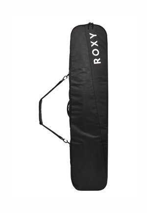 Czarna torba na snowboard o eleganckim designie, z wyraźnym logo "ROXY", wyściełanym materiałem i regulowanymi ramiączkami dla łatwego noszenia.