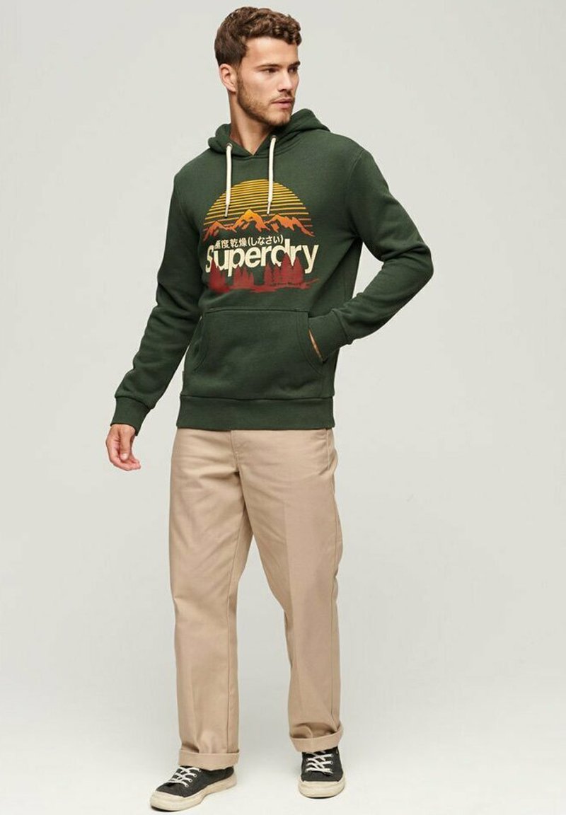 Superdry & Co CORE LOGO GREAT OUTDOORS - Felpa con cappuccio - campus green grit