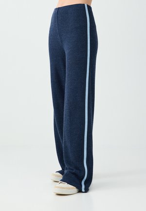 Jimmy Key, STRIPE DETAIL ELASTIC WAIST KNIT TROUSERS - Trousers - dark blue