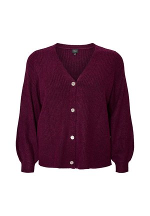 Zizzi, STRICKJACKE MIT V-AUSSCHNITT UND RIPPSTRUKTUR - Ζακέτα - lila
