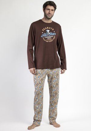 MANGA LARGA VARSITY SQUAD SET - Conjunto de pijama - chocolate