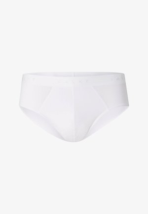 Maglietta bianca senza maniche in cotone, abbinata a mutande bianche e calze. La maglietta ha un design semplice e una forma aderente.