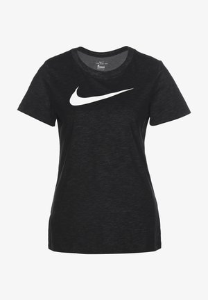 DRY TEE CREW - Camiseta estampada - black heather white