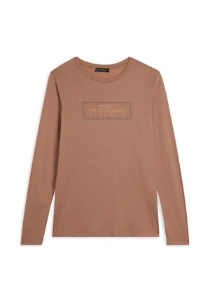 CON SPACCHI E GRAFICA BRILLANTE - T-shirt à manches longues - taupe