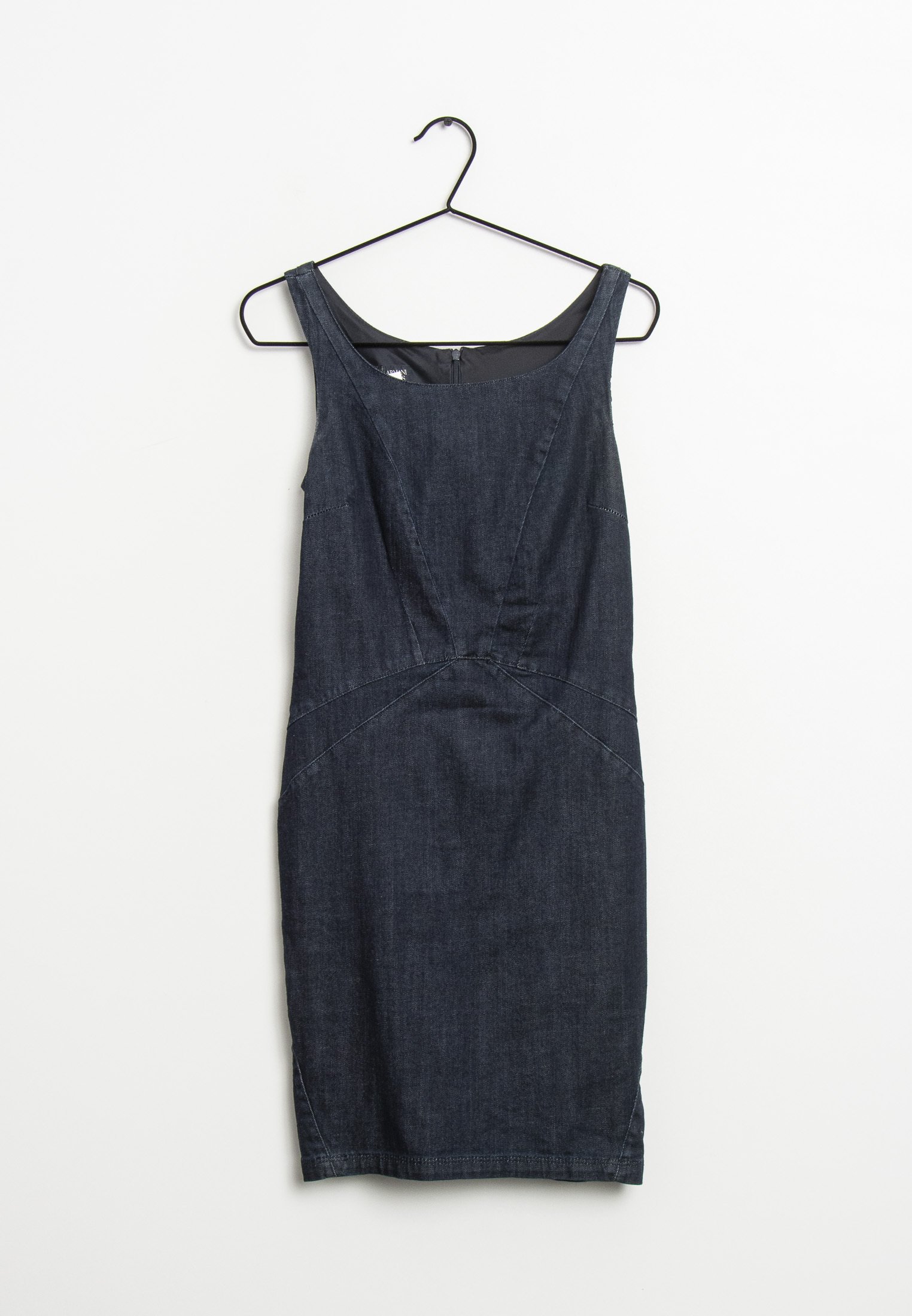 armani jeans denim dress Armani Exchange zip through sculpt maxi denim dress in blue