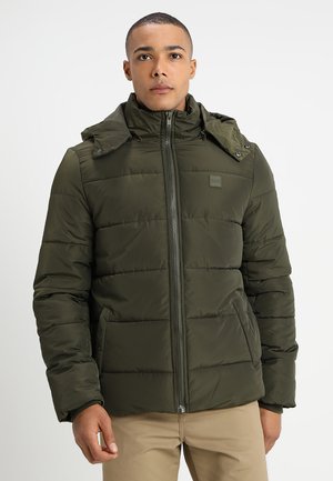 HOODED PUFFER JACKET - Téli dzseki - olive