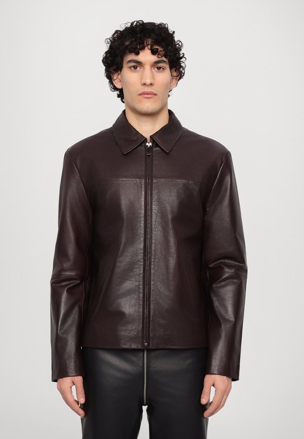 LUKE JACKET DISTRESSED - Lederjacke - napa wine