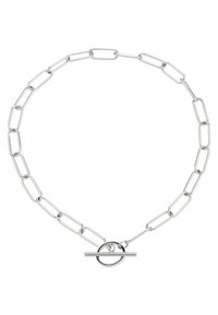 Silberkettchen mit langgestreckten Gliedern und einem runden Verschluss, das mit einer polierten Oberfläche und einem eleganten Design überzeugt.