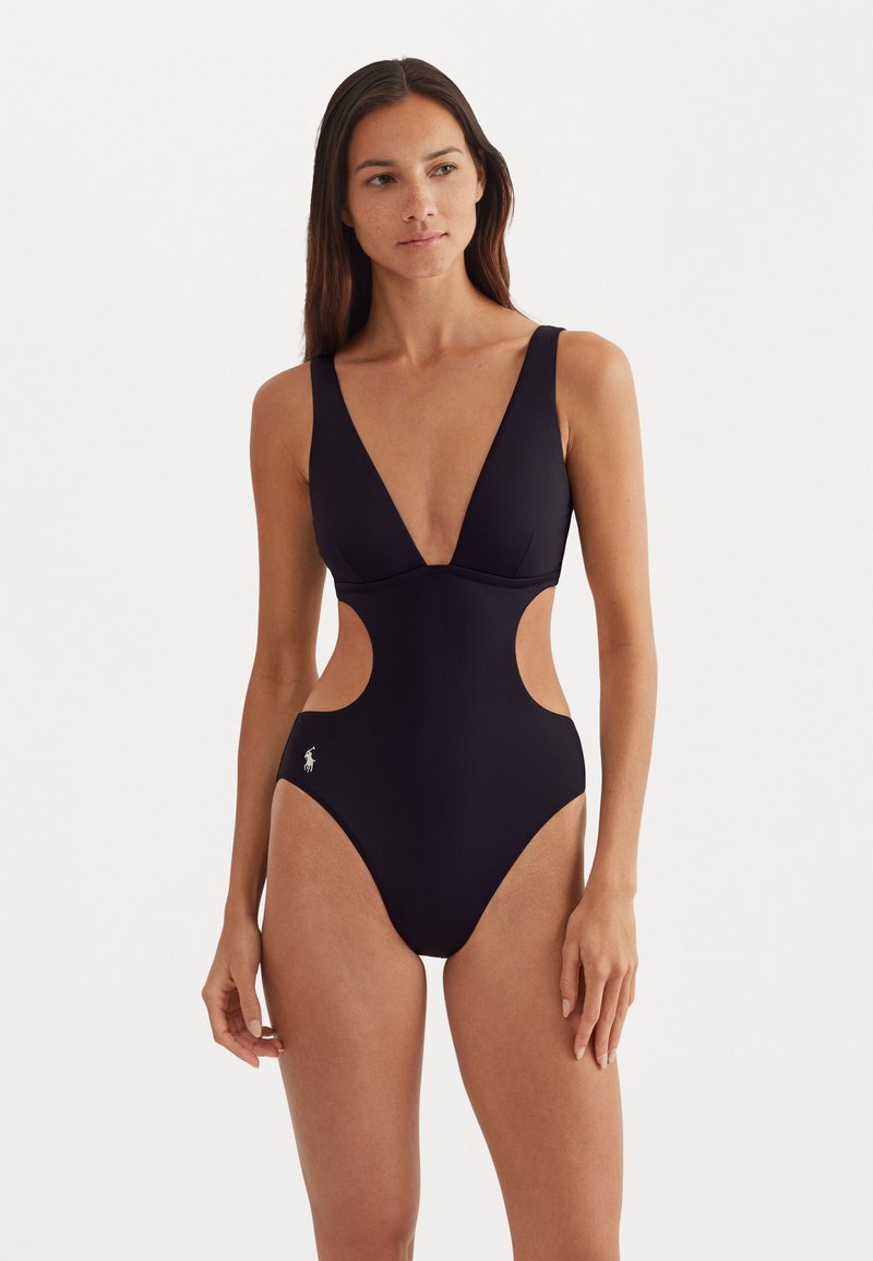 Polo Ralph Lauren CUTOUT 1PC - Badeanzug - black