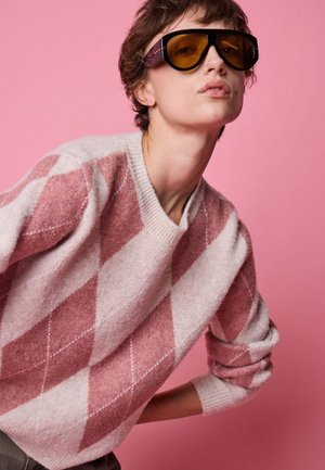 ICHI, IHFENSTER LONG SLEEVE - Pullover - oatmeal zephyr harlequin