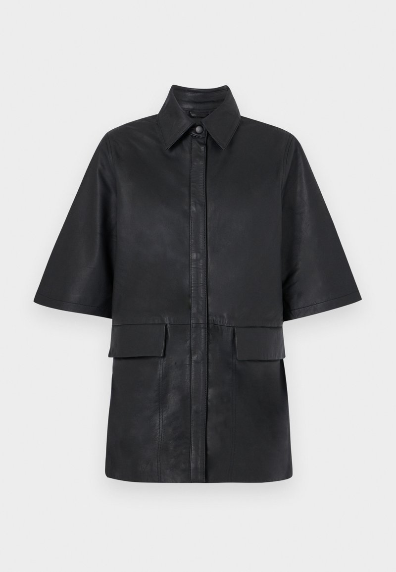 Bruuns Bazaar Leren jas zwart