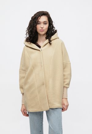 Noisy May NMCOZY SHACKET HOOD - Pitkä takki - white pepper