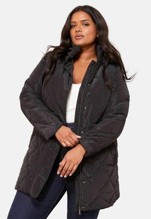 PLUS SIZE FIT - MID LENGTH PADDED - Téli kabát - black