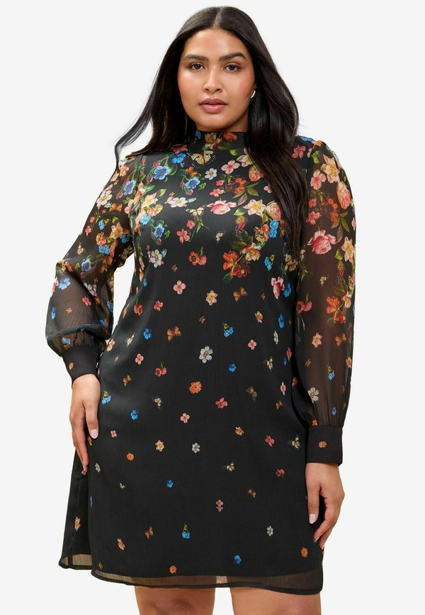PLUS SIZE FIT - LONG SLEEVED PRINTED - Etuikleid