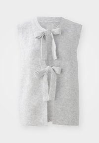 PCSILLY TIE VEST - Cardigan - light grey