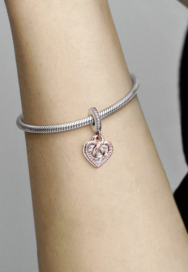 Pandora INFINITY MUM HEART DOUBLE DANGLE - Charm - sterling silver 